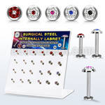 dacb226 display 24 labret acero 316l rosca interna 3 5mm multi cristal ferido 516 8mm mayorista