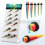 dapg89 display 12 tapers acrilicos patron arcoiris anillos goma 3mm 10mm distribuidor