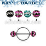 dfrnpe6 pezonera redonda acero quirurgico barbell acero 316l bolas multi cristal 6mm triple linea distribuidor