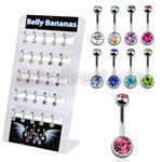 dmix2 display acrilico 25 piercings ombligo acero quirurgico bolas joya 5mm 8mm 8mm 10mm al por mayor