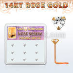 drsc18 caja display 9 nariz l oro rosa 14 kts 0 6mm zirconia corazon 3mm al por mayor