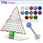 dxmas1 display acrilico arbol navidad 64 labret acero quirurgico bola multi cristal ferido 3mm 6mm 8mm mayorista