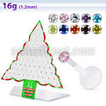 dxmas6 display acrilico arbol navidad 64 labret bio flexible transparente plata esterlina zirconita redonda 2mm al por mayor