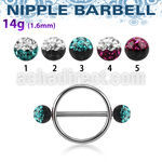 efrnpe5 pezonera redonda acero quirurgico barbell acero 316l bolas multi cristal 5mm colores venta