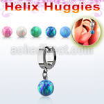ehhop pendiente huggie helix acero inoxidable bola opalo se vende por pieza distribuidor