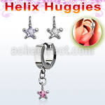 ehhz585 pendiente huggie helix acero inoxidable zirconia estrella se vende por pieza distribuidor