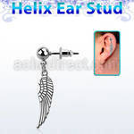 erbd653 piercing oreja helix acero quirurgico bola ala pajaro lisa al por mayor