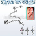 erdl6 pieza piercing oreja esclava acero inoxidable falsa esclava helix clip cruz zirconia eja distribuidor mayorista
