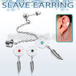 erdl7 falsa esclava helix clip acero inoxidable atrapasuenos colgado pluma larga al por mayor