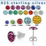 ervfr par piercing oreja plata 925 cristal ferido mayorista