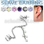 erzdld1 piercing oreja acero inoxidable zirconia redonda conectada falsa esclava helix clip perlas colgando venta