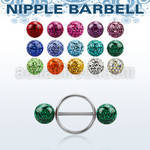 frnpe8 pezonera redonda acero quirurgico barbell acero 316l bolas multi cristal ferido 8mm mayorista