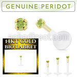 gbige4 labret bio flexible transparente presion oro 14 kts peridoto legitimo 2mm mayorista