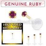 gbige5 labret bio flexible transparente presion oro 14 kts rubi legitimo 2mm venta