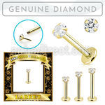 glbdi25 14k gold labret 2.5mm prong set round diamond