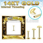 glbrdi 14k gold labret 16g round top internal