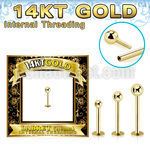 glbxbi 14k gold labret 18g ball internal