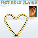 hexhrg aro continuo piercing helix plata esterlina 925 1mm corazon oro 18 kts daith helix tragus 12mm mayorista