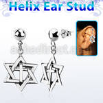 hexvd7 piercing helix plata esterlina lisa estrella david cruz plata 925 eja distribuidor mayorista