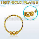 hr11rg aros nariz continuos plata 925 oro 18 kts 0 6mm alambre balines bola centro 10mm mayorista