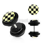 ilvgr25 plug falso acrilico negro logo cuadros negros blancos anillos goma 8mm distribuidor