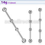 indsh3 barbell industrial acero 316l bolas e 5mm bolas 4mm centro barra distribuidor mayorista