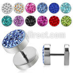 ipmc10 plug falso acero quirurgico multi cristal ferido lado disco acero liso 10mm mayorista