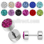 ipmc6 plug falso acero quirurgico multi cristal ferido lado disco acero liso 6mm distribuidor mayorista