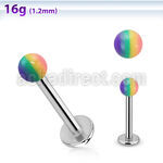 lbbd3 labret acero quirurgico bola cuenta acrilica rayas 3mm al por mayor