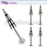 lbcnyl labret acero quirurgico rayas colores pincho 4x12mm distribuidor mayorista