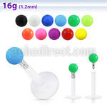 lbisab3 labret bio flexible transparente bola acrilica color liso 3mm presion distribuidor mayorista