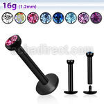 lbkc2 labret acero quirurgico anodizado negro rosca interna bola cristal bisel 2 2mm 8mm distribuidor