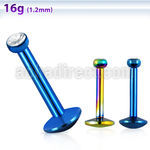 lbtj25 labret acero 316l anodizado rosca interna cristal bisel 2 5mm longigtud 8mm distribuidor mayorista
