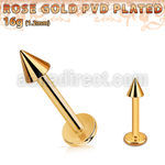 lbttcn3 labret acero quirurgico pvd oro rosa cono 3mm distribuidor mayorista