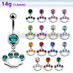 mcd389 piercing ombligo puno americano colgado cristal chapado ir distribuidor mayorista