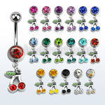 mcd447 piercing ombligo acero quirurgico bola joya bisel 8mm cerezas cristal s 10mm venta