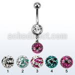 mcd626c piercing ombligo acero quirurgico bola joya bisel 8mm bola multi cristal ferido 8mm rayas cebra 10mm distribuidor mayorista
