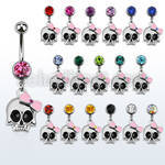 mcd650 piercing ombligo acero quirurgico bola joya bisel 8mm calavera brillo espejo lazo rosa cristal 10mm distribuidor mayorista