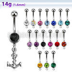 mcd699 piercing ombligo acero quirurgico bola joya bisel 8mm ancla liso cuerda 10mm distribuidor