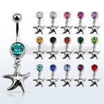 mcd727 piercing ombligo acero quirurgico bola joya bisel 8mm estrella mar lisa 10mm distribuidor mayorista