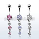 mcdz351 piercing ombligo acero quirurgico zirconia redonda 8mm zirconia redondas s 10mm al por mayor