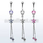 mcdz364 piercing ombligo flor zirconia engastada distribuidor mayorista