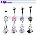 mcdz375 piercing ombligo acero quirurgico bola doble joya bisel 5 8mm cisne colgado zirconia redonda 10mm distribuidor
