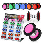 mgmpr6 display 18 plugs falsos magneticos anillos goma 8mm mayorista