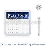 nb6cxsw 925 silver nose bones swarovski crystal