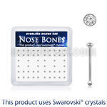 nb9cxsw 925 silver nose bones swarovski crystal