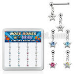 nbds16 caja display 16 piercing nariz hueso plata esterlina 925 0 6mm bola estrella cristal distribuidor mayorista