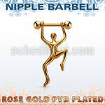 npttd7 barbell pezon acero 316l pvd oro rosa bolas 5mm hombre colgando oro rosa venta