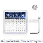 ns9cxsw 925 silver nose studs swarovski crystal
