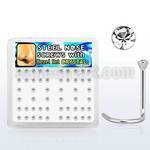 nscbxc caja piercing nariz l acero 316l 1mm redonda 2mm cristal bisel claros distribuidor
